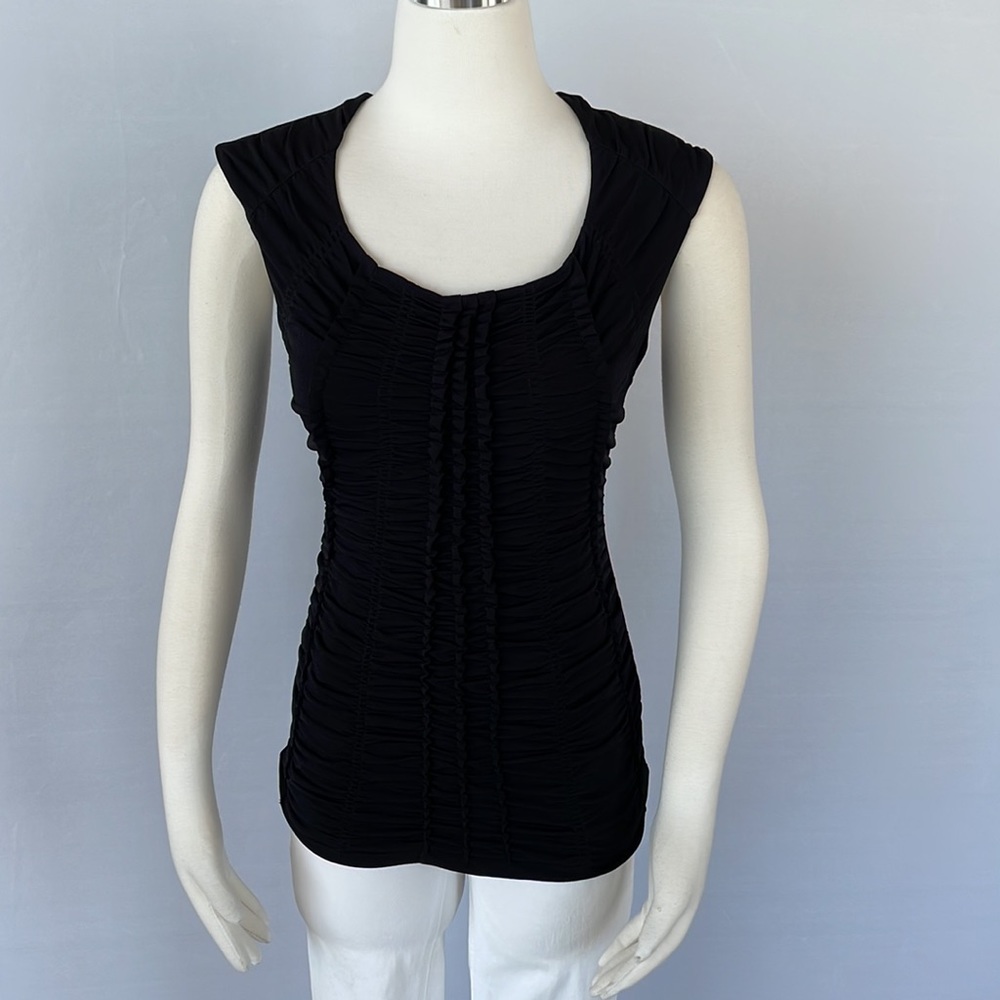 WHBM  Extended Sleeve Ruched Ruffle Top Size Small - Picture 5 of 14